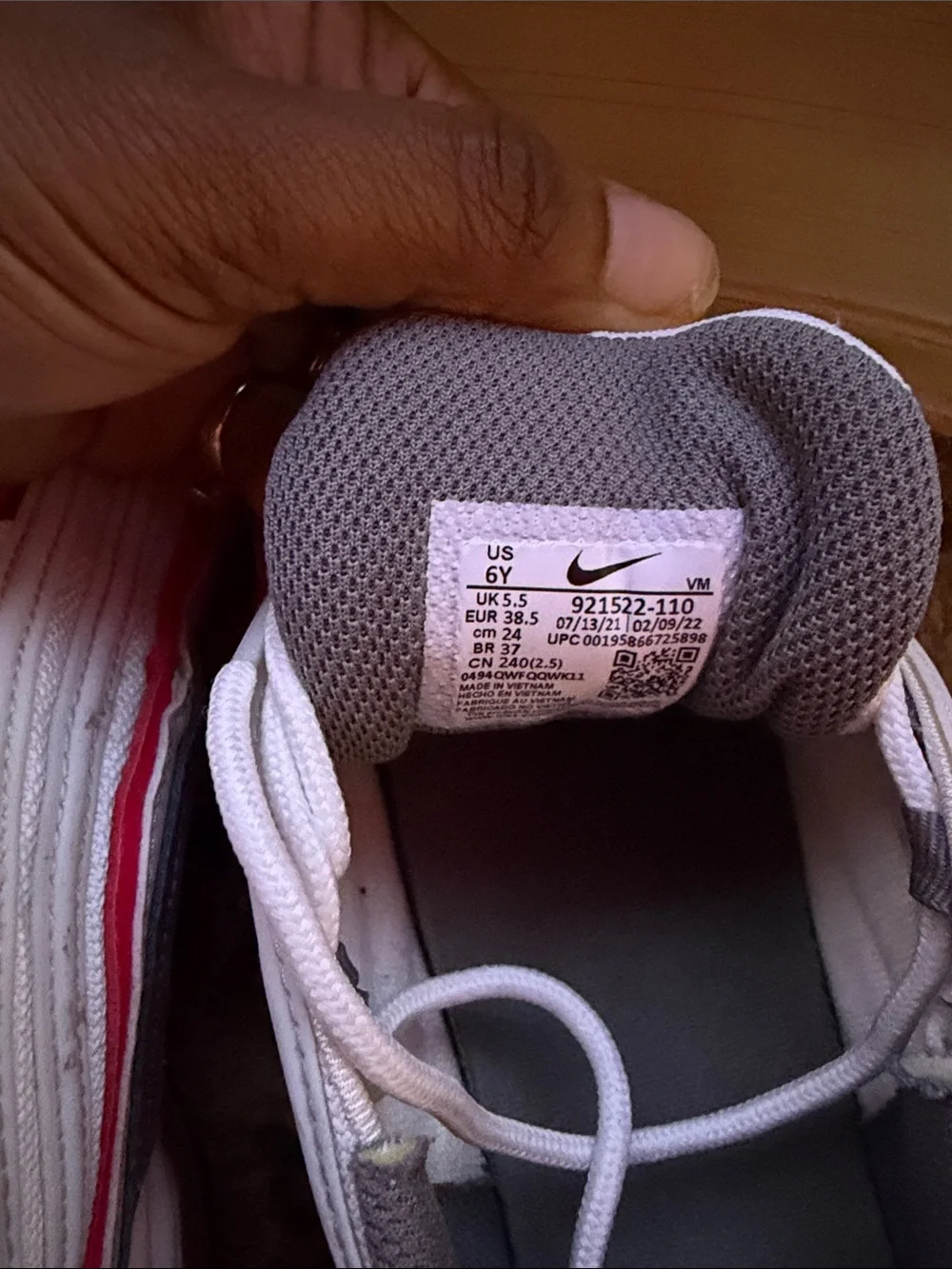 Nike Kids White, Gray, and Pink Wave Sneakers